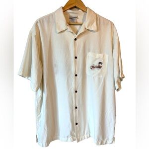 DISNEY RESORTS Men's Cream Mickey Mouse Embroidered Button Up Shirt | XL